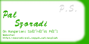 pal szoradi business card